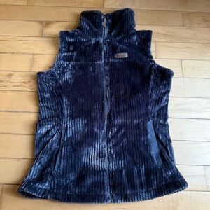 Columbia Women's Fire Side Sherpa Grey Full Zip Activewear Pockets Soft L Vest